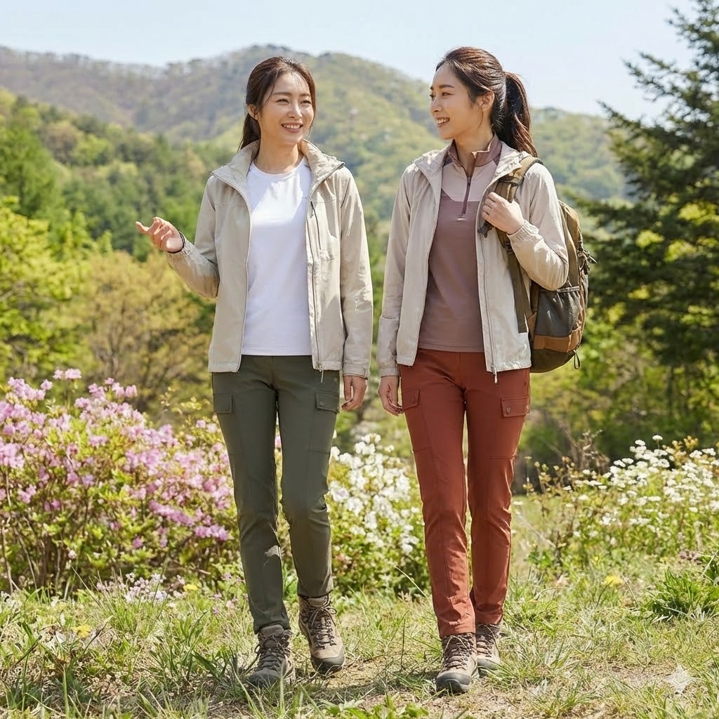 MILLET 밀레 여자 봄 간절기 아웃도어 면터치 등산 카고바지 - 상세 이미지 4
