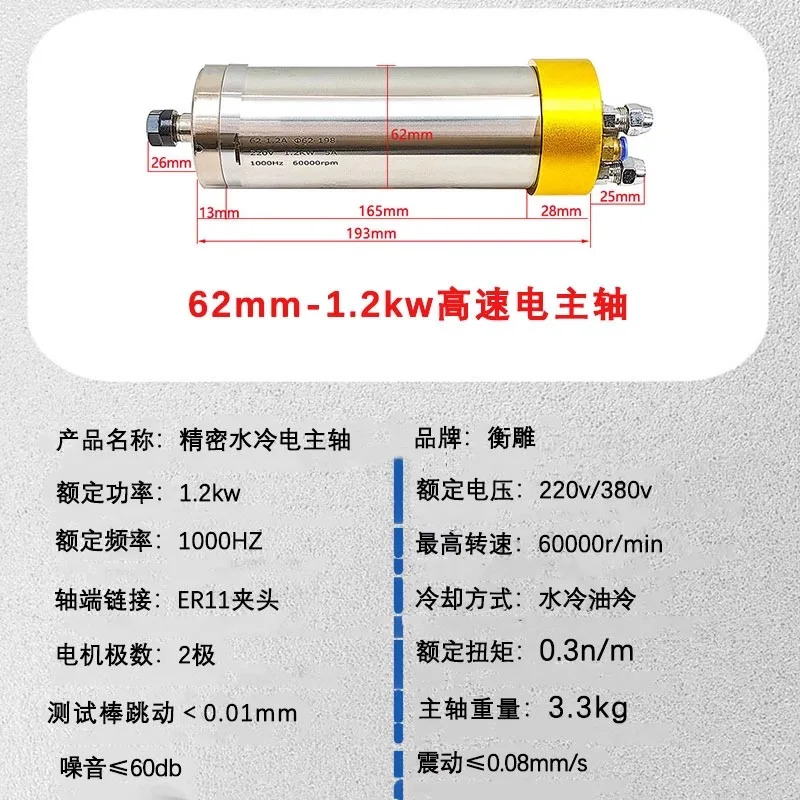 고속 전기 스핀들 기계 60000 rpm 베이징 미세 800w1.5kw2.2kw 정밀 모터