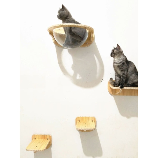 럭셔리 고양이 우주 캡슐 벽걸이 집 펫하우스 고양이텐트 고양이숨숨집 정거장 육각선우주 발판 2개작은 우주선 - 상세 이미지 5