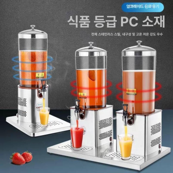 프리미엄 업소용 뷔페 냉온 투명 음료 디스펜서 6L 사각형 식혜 냉음료 우유 열음료 디스펜서 8리터 - 상세 이미지 4