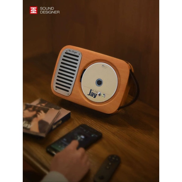프리미엄 블루투스 플레이어 CD 무선 스피커 목재무늬 목재무늬 - 상품 이미지