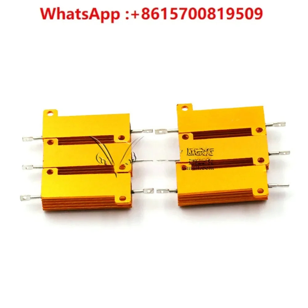 금 알루미늄 쉘 고출력 금속 저항기 RX24-100W 25 50 200W 20 100R 유로 10K 1K 팩개