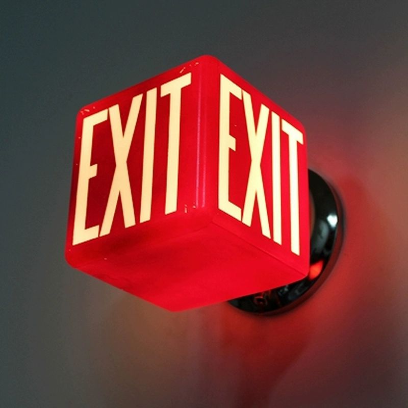 비상구 표지판 EXIT 안전출구 방화문 간판 싸인 탈출 로즈레드 맞춤 비용 - 상품 이미지