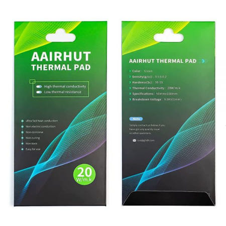 AairHut [해외]Aairhut 방열 패드 20W/m.K, 100x50x1.5mm 실리콘 냉각 비전도성 내열성 익스트림 오디세이 커버, PC 노트북 PS4/PS5/SSD/RAM/컴퓨터용 이중