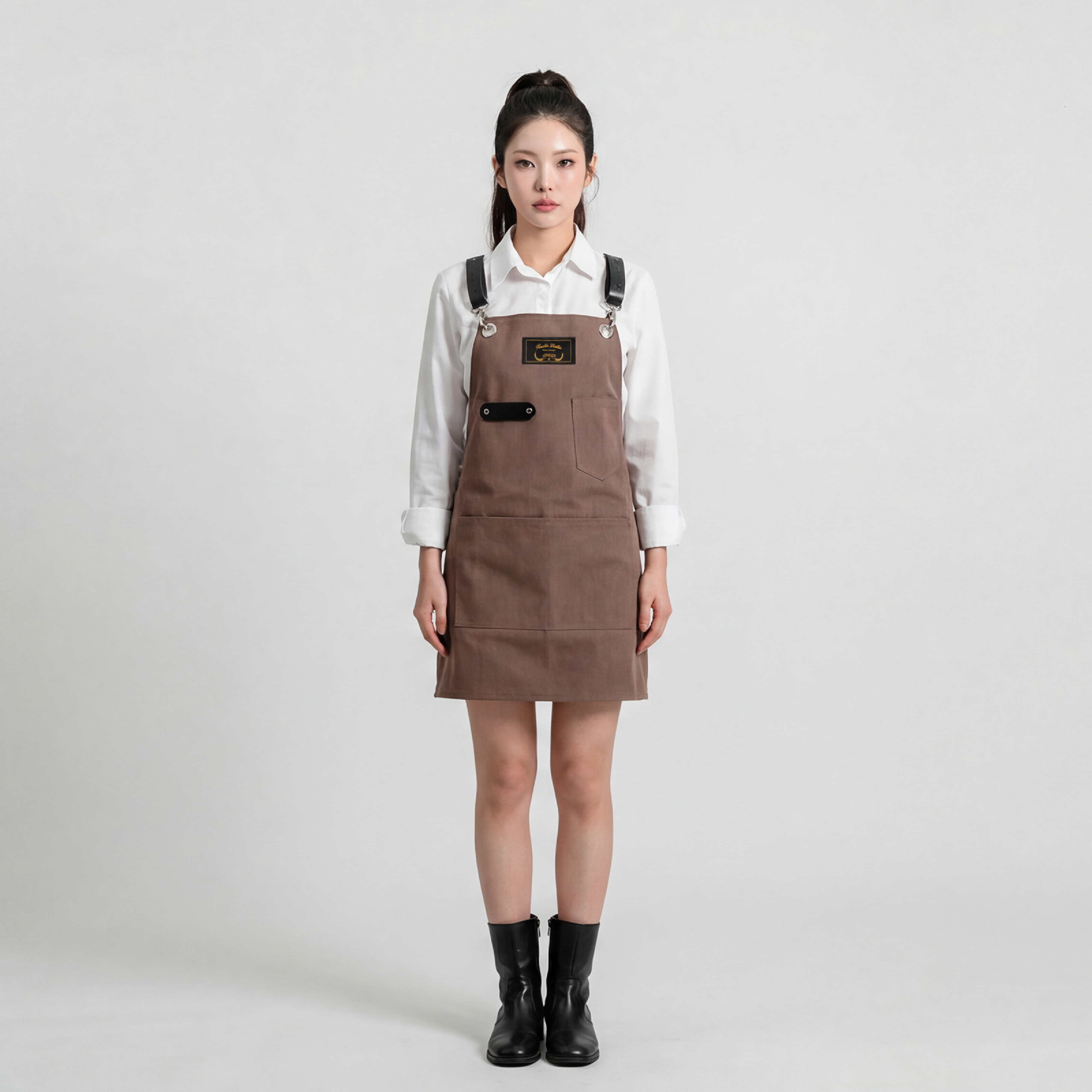 로져 코코 칸데오레더 공방 미용실 카페 미용사 바리스타 앞치마 가죽 앞치마
