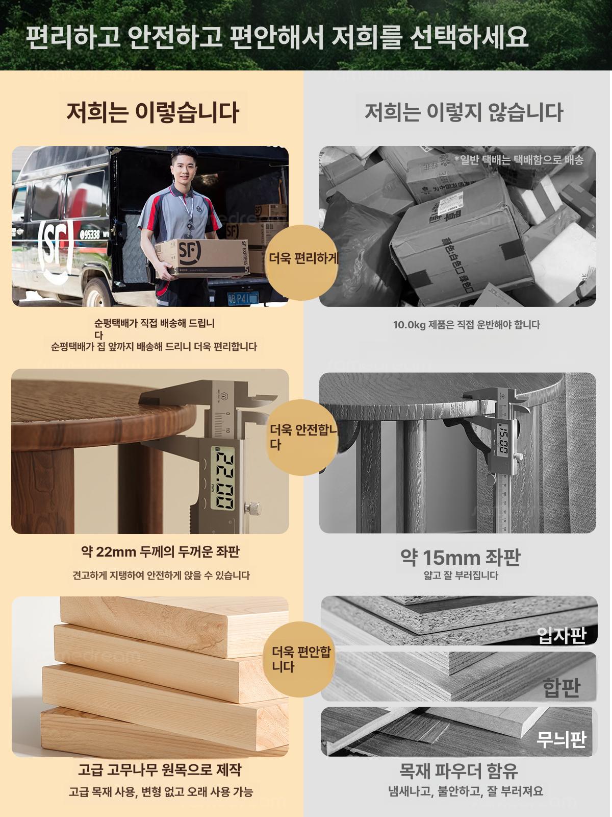 접이식 포장마차 막의자 사각 간이체어 행사용 스툴 폴딩 바퀴 받침대 두꺼운 월넛 3A 러버우드 - 상세 이미지 5