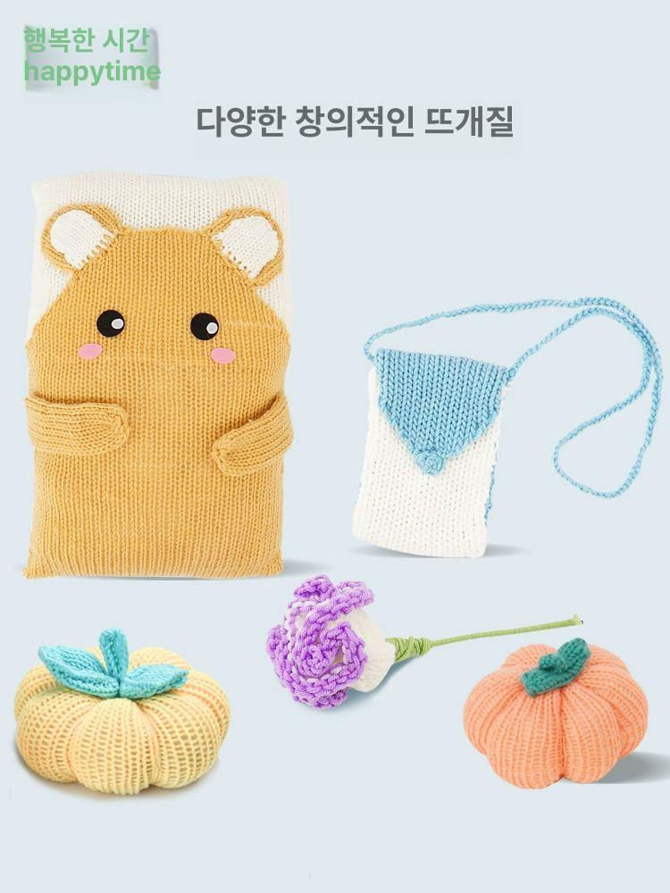 기계 손뜨개 대체 니트 제작 DIY 니팅머신 장갑 자동 40바늘 직조기+볼 퍼터+실 3묶음 - 상세 이미지 4