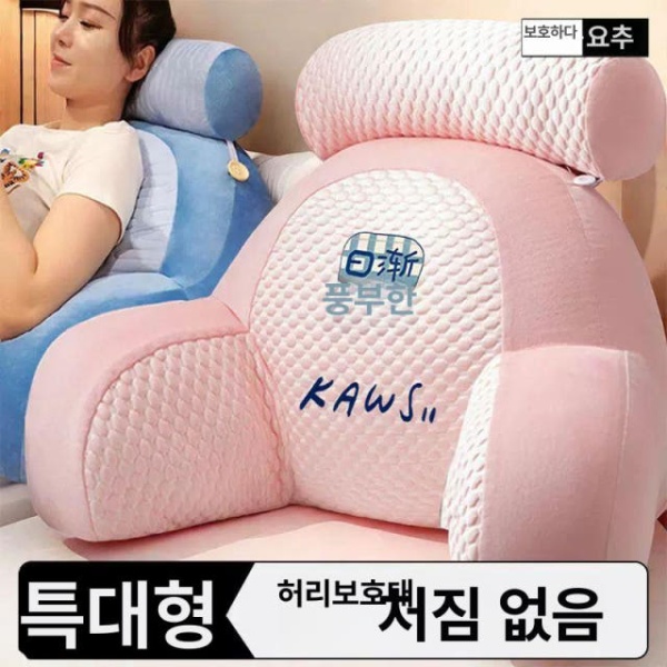 프리미엄 쿨링 핑크 메모리폼 아이스빈 쿠션 등받이 다기능 편안한 363 363 핑크 중 1.7kg 70x50x30 - 상품 이미지
