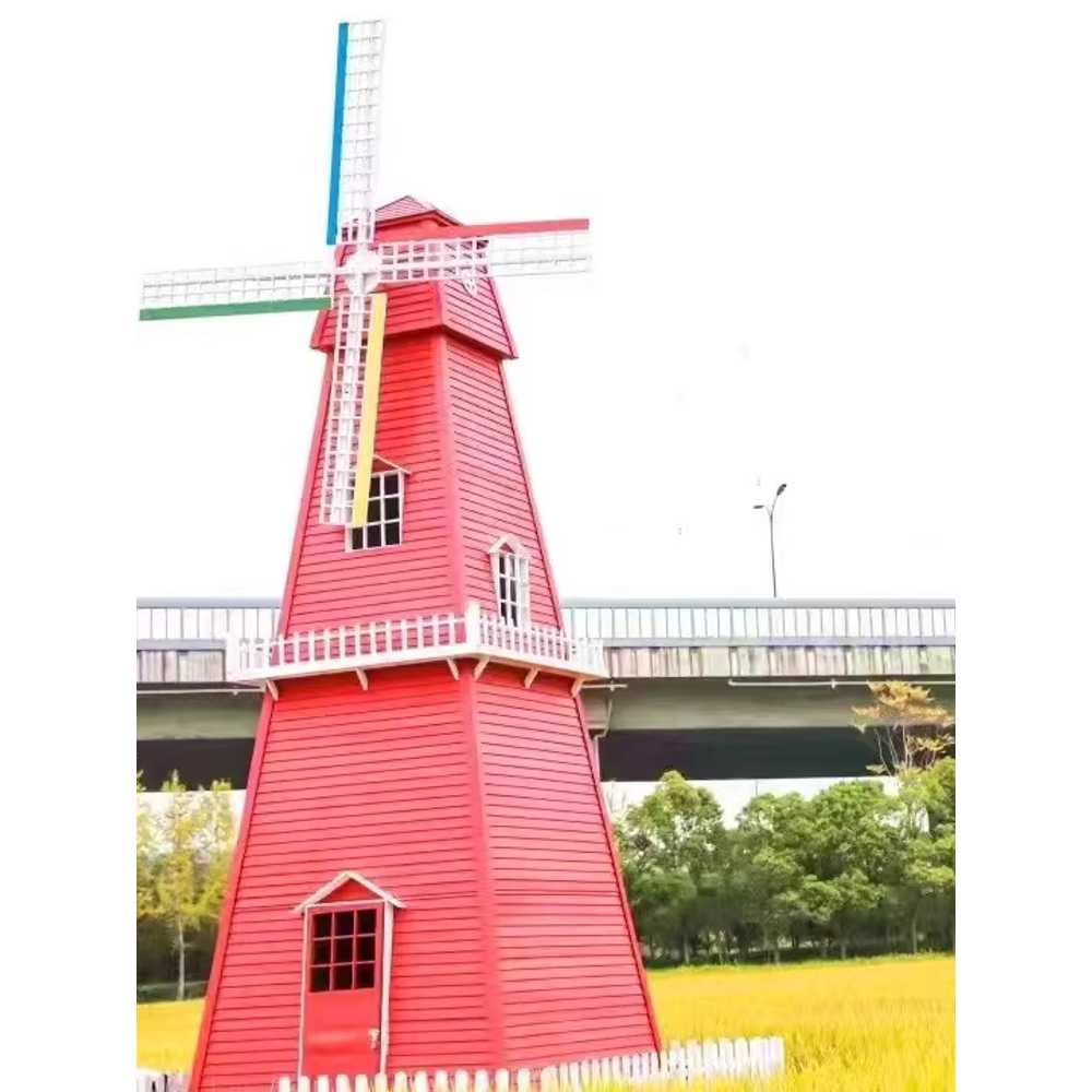 대형 풍차 방부목 야외 네덜란드식 목재 화해 전동 모터 - 상품 이미지