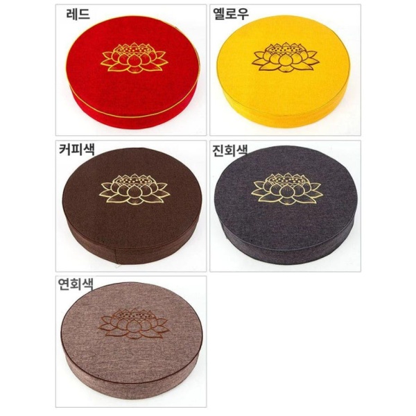 프리미엄 연꽃 명상 방석 불교 요가 집 예배 두꺼운 커피색 절 커피색 연꽃 직경 50x높이 5cm - 상세 이미지 4