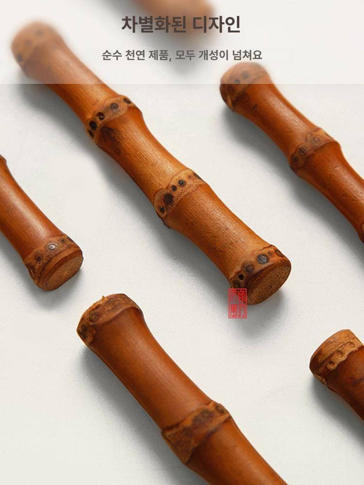 수저 받침대 고급 천연 나무 홀더 일식집 초밥 대나무 망치형 차바늘 홀더 이중 f5-611 - 상세 이미지 5
