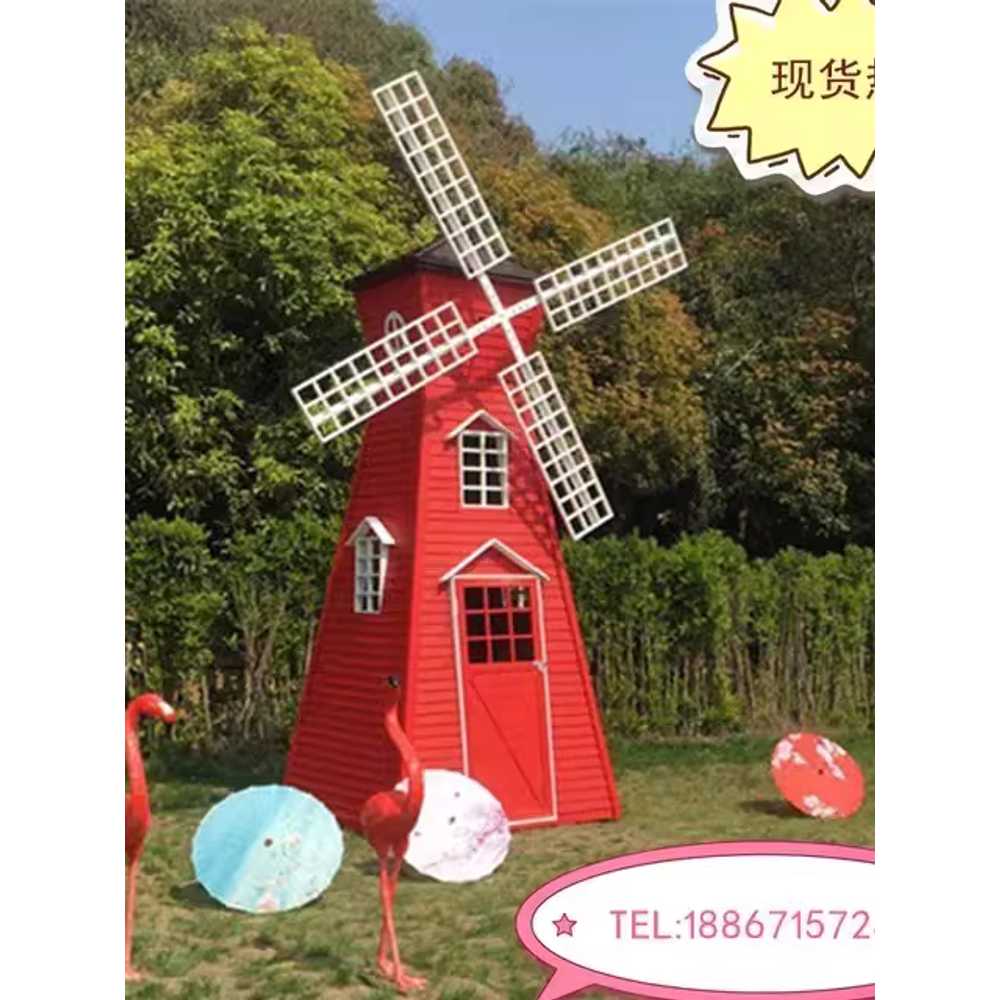 대형 풍차 방부목 야외 네덜란드식 목재 화해 전동 모터 - 상세 이미지 2