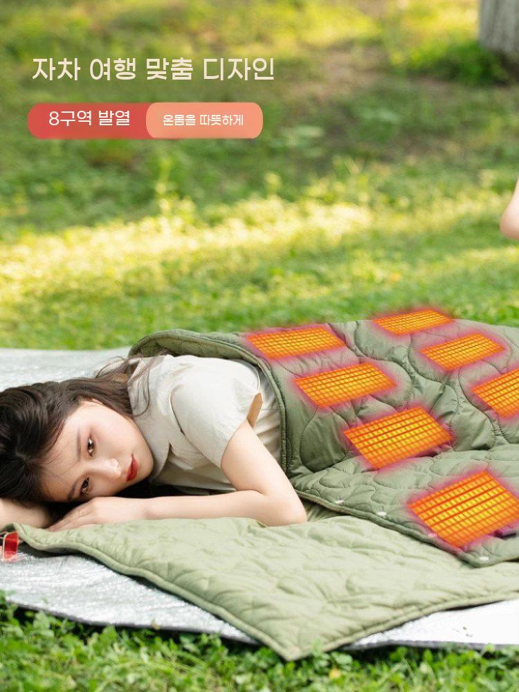 전기담요 USB 휴대용 온열 캠핑 담요 차박용 전기이불 발열 전기요 - 상세 이미지 4