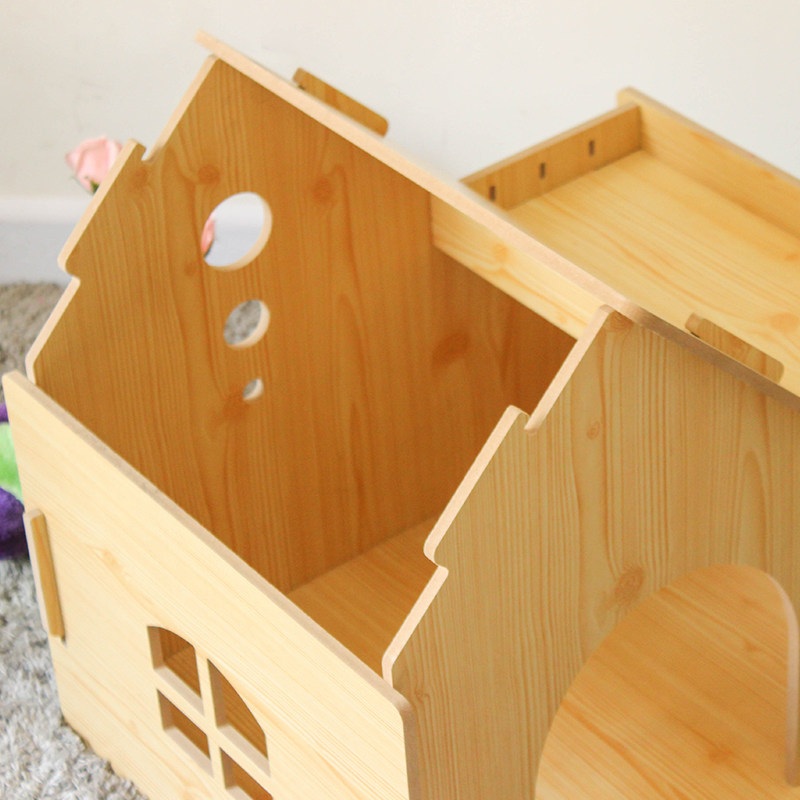 판넬개집 강아지고양이합사 조립식 친환경 원목 DIY 오픈형지붕 아치형입구 다용도 펫하우스 - 상세 이미지 4