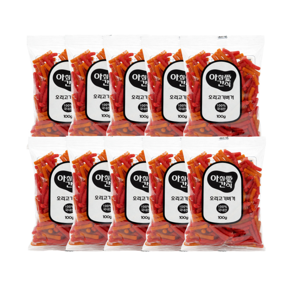 아침애 버거 노즈워크 칭찬 강아지 간식 오리고기, 100g, 10개 - 상품 이미지
