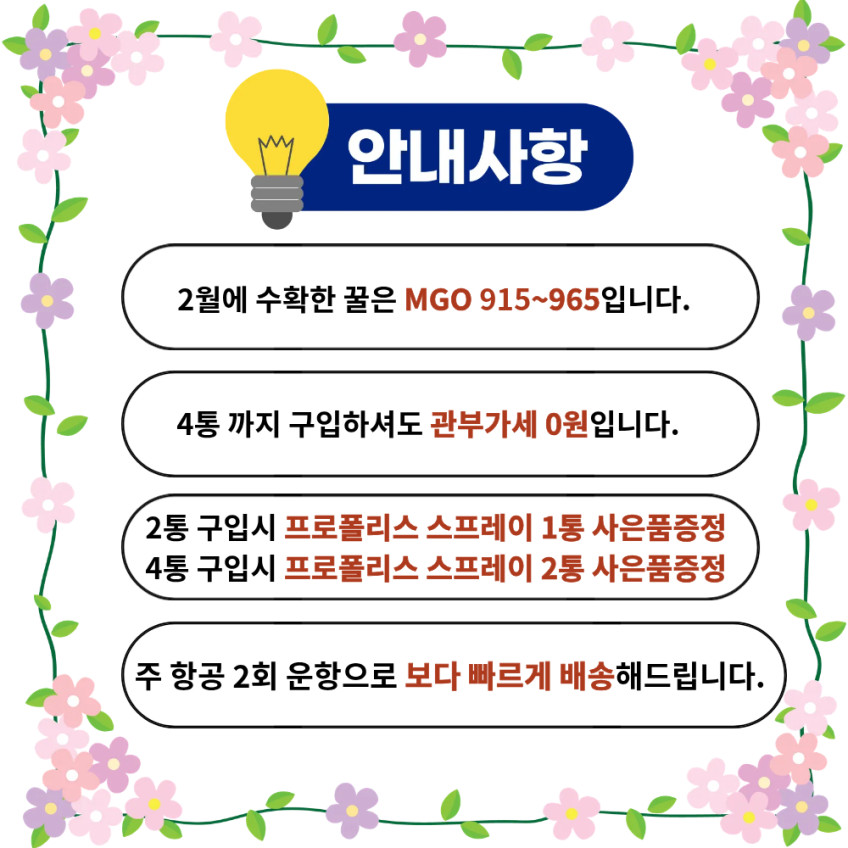 호주 프리미엄 마누카꿀 UMF20+ 존앤질스 뉴질랜드 프로폴리스 MGO915 판매처 상세 정보 이미지 4