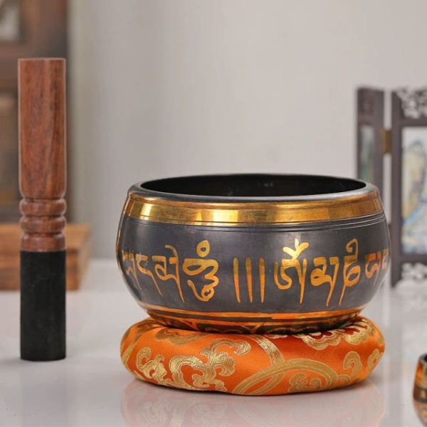 프리미엄 네팔 싱잉볼 요가 용품 명상 그릇 사운드 테라피 수제 도장 와셔 14.5cm 8cm 도장 와셔 - 상세 이미지 4