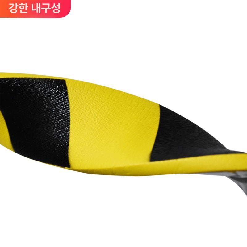 주차장코너보호대 주차 기둥 모서리 가드레일 접착식 보호 5m 롤 블랙 앤 옐로우 12x60mm - 상세 이미지 4