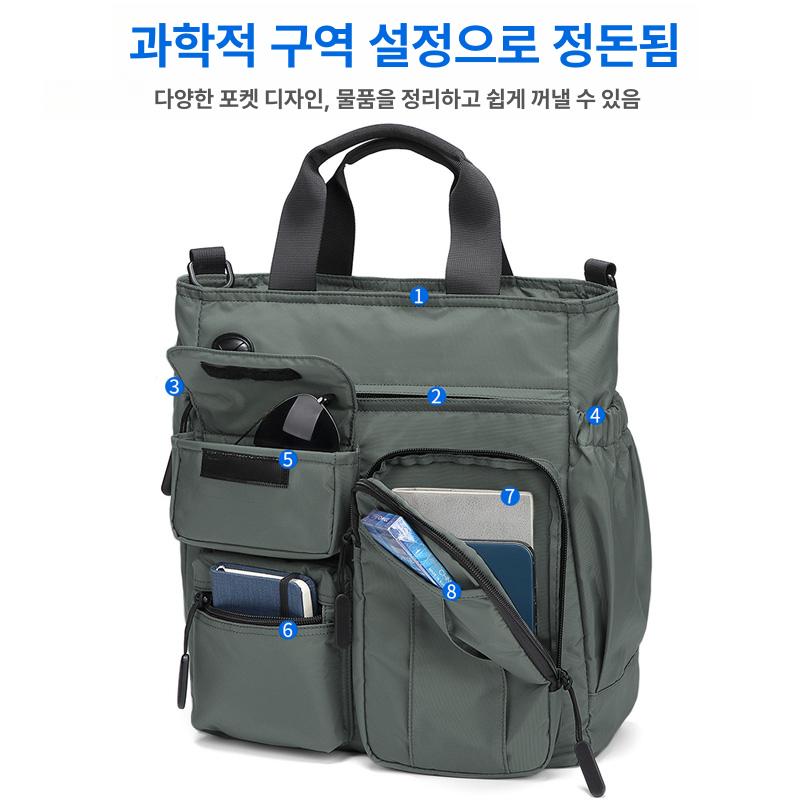 나일론백팩 가벼운 책가방 미니백 노트북백 결합 경량백 그레이 - 상세 이미지 4