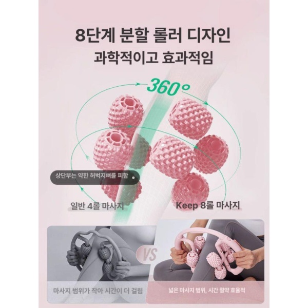프리미엄 링형 종아리 마사지기 다리 기구 그레이 연핑크 - 상세 이미지 2