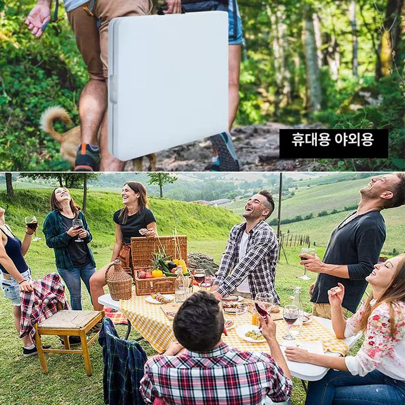 피크닉 테이블 플라스틱 업소용 대형 이동식 피크닉용 1.5m 접이식 롱테이블 강화형 - 상세 이미지 4