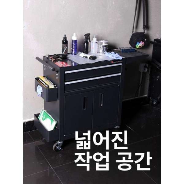 프리미엄 타투 작업대 테이블 암레스트 피부샵 3층 사이드 걸이 TZ10 TZ8 단추 블랙 - 상품 이미지