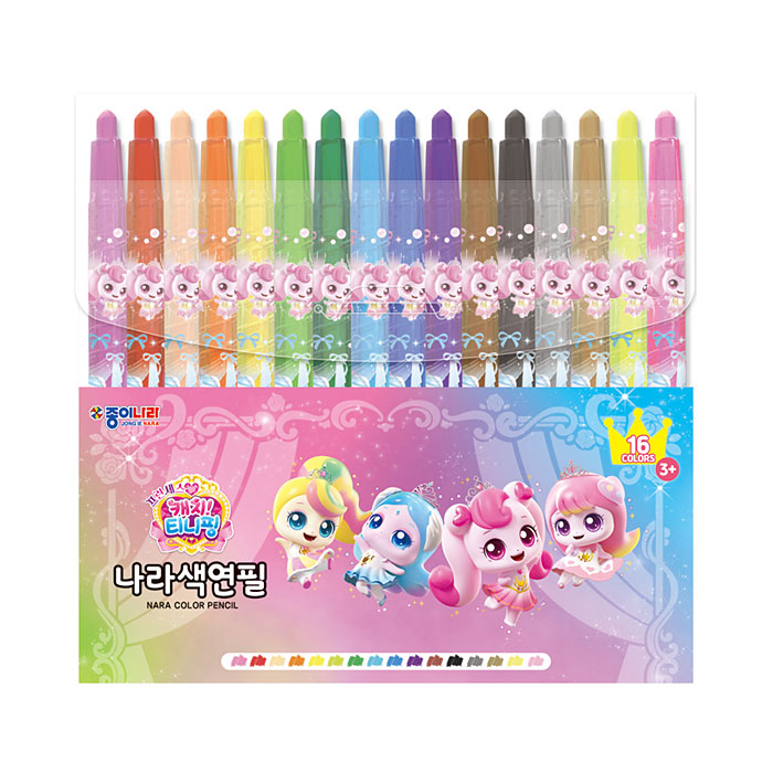 종이나라 프린세스 캐치티니핑 나라색연필 16색 - 상품 이미지