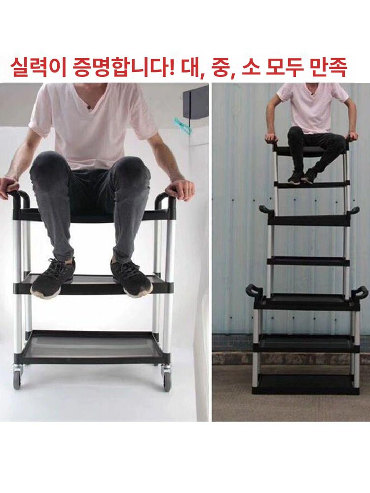 서빙카트 호텔 업소용 식당 원목 주방 우드 11. 6단 그릇 수거 카트 세트 공식 표준 구성 - 상세 이미지 4