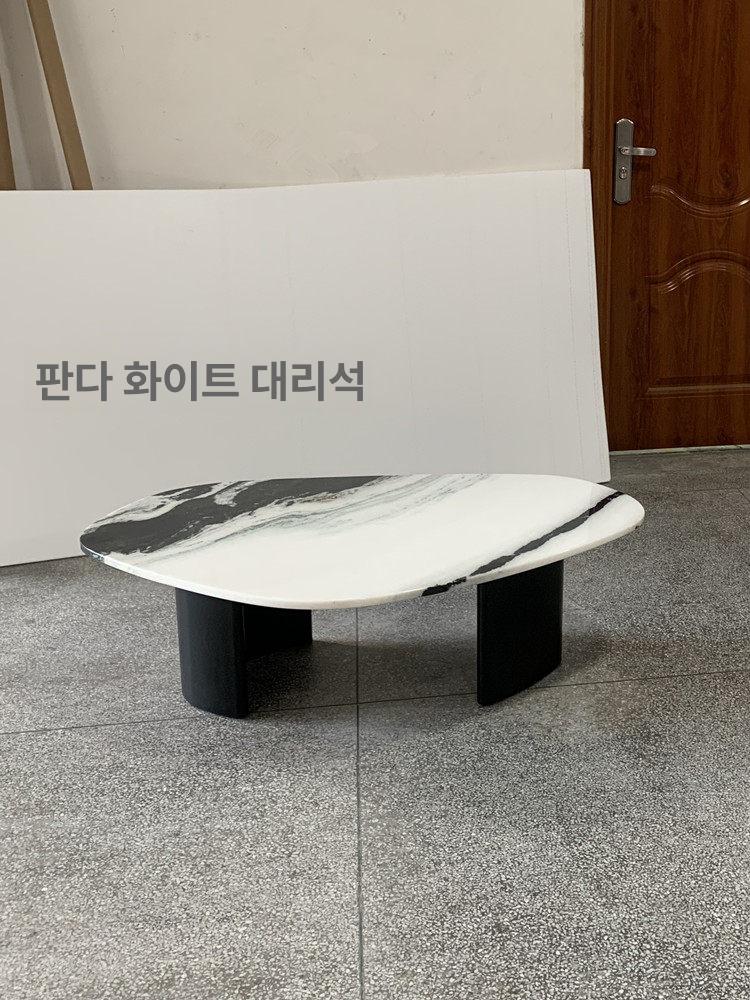 좌식 티테이블 거실 찻상 사무실용 소파테이블 원형 카페 내추럴 코스믹 블랙 W120 D70 H35 조립 필요 - 상세 이미지 3