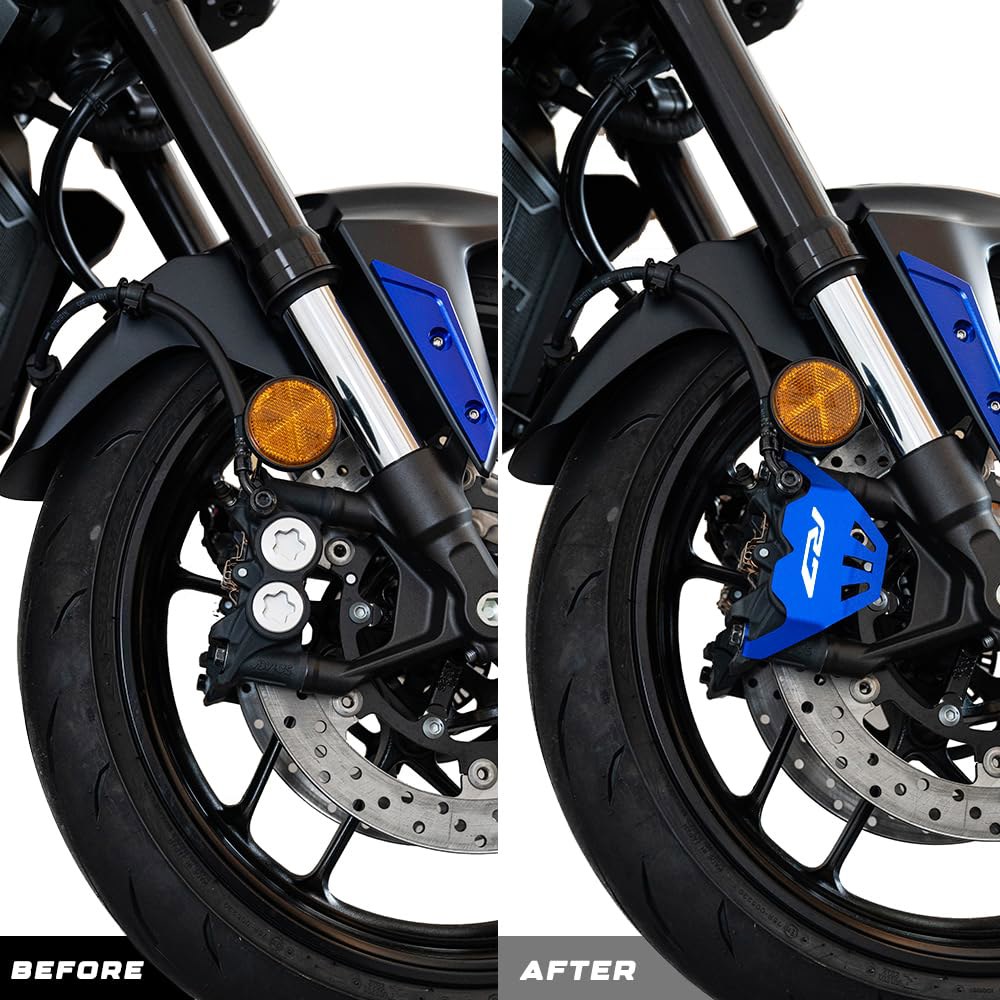 LLIDFONK, 야마하 R7 YZFR7 YZF-R7 2021년 2022년 2023년 2024년 모터사이클 액세서리 알루미늄 프론트 브레이크 캘 가드 보호 커버 프로텍터(파란색)에 - 상세 이미지 2