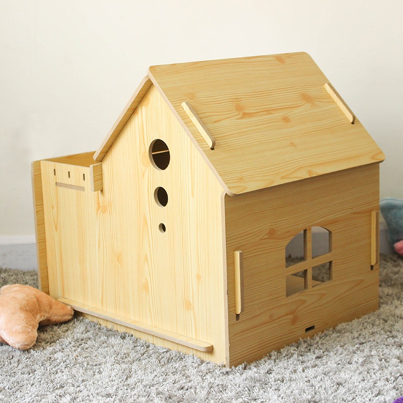 판넬개집 강아지고양이합사 조립식 친환경 원목 DIY 오픈형지붕 아치형입구 다용도 펫하우스 - 상세 이미지 2