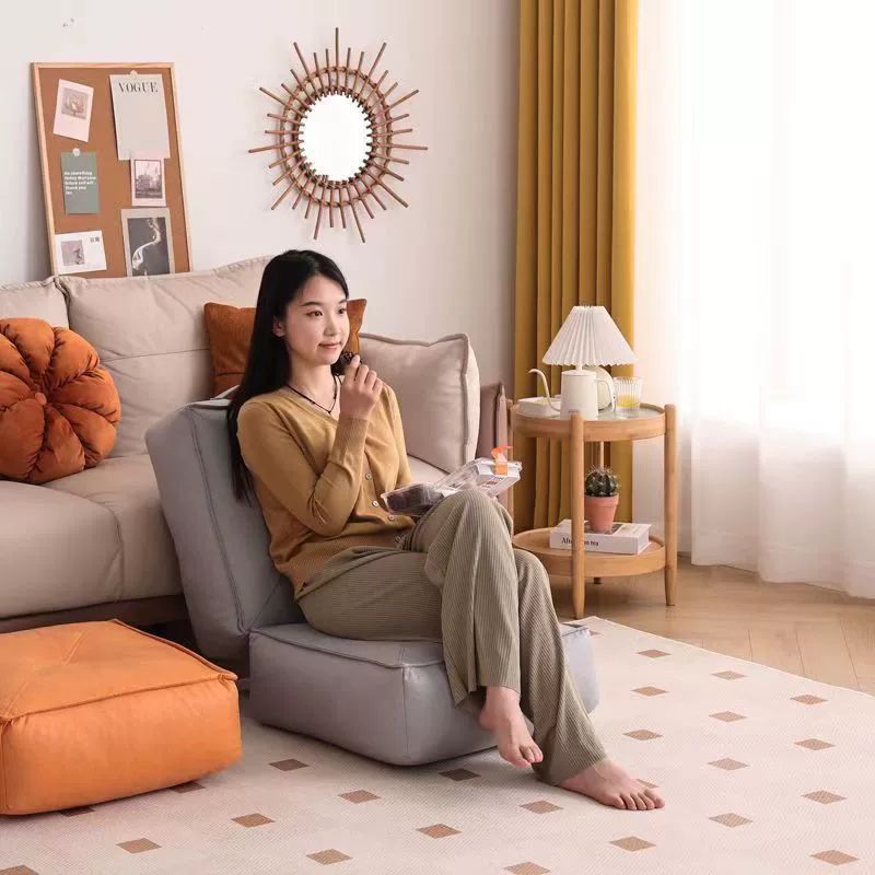 두꺼운 바닥 방석 경량 푹신한 높은 좌식 쿠션 엠마 오렌지 60 x 60x15 - 상세 이미지 3