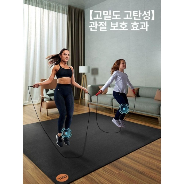 프리미엄 자이언트 비핏 헬스장 요가매트 딥블랙 160x140cm 대형 운동매트 필라테스 - 상세 이미지 3