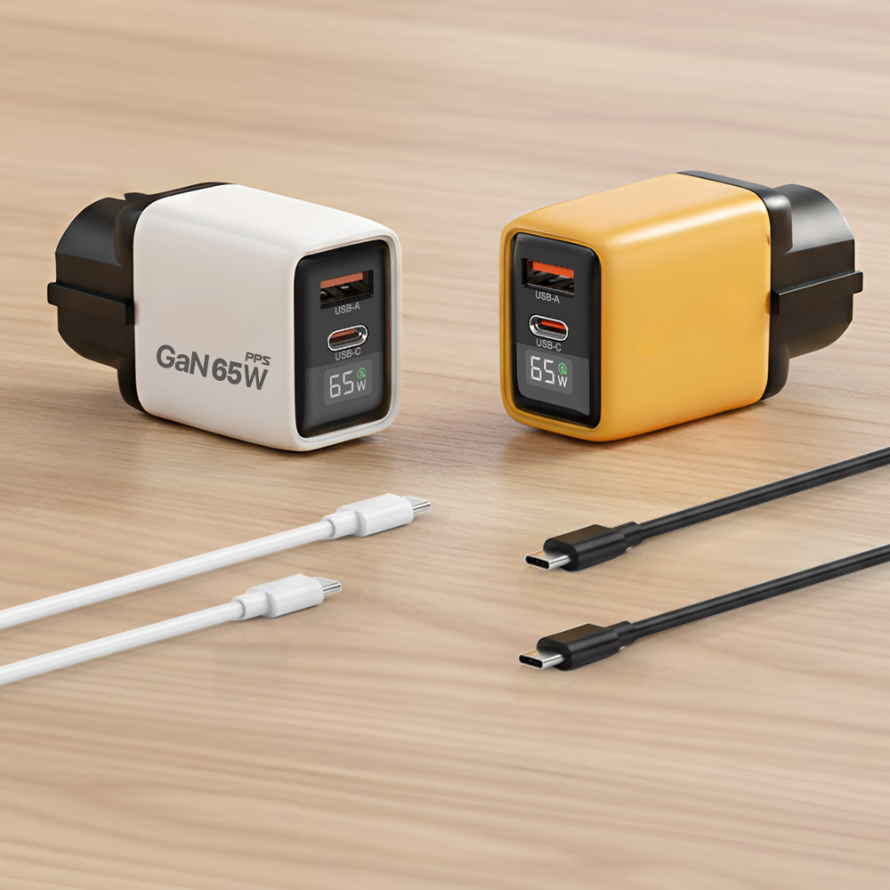 C타입 PD USB 65W LED 디스플레이 PPS GAN 접지 초고속 멀티 충전기 - 상품 이미지