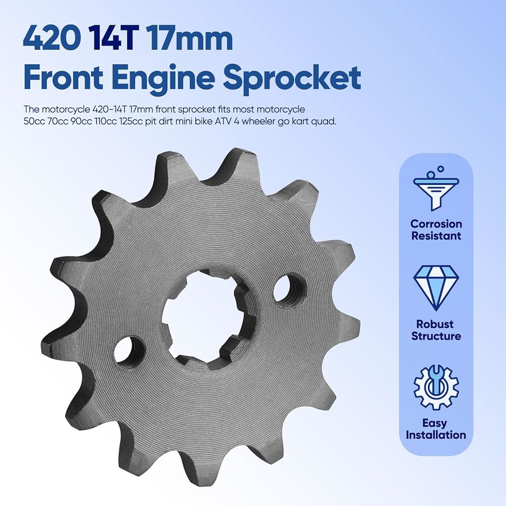 CQSPMOTO 420 14T 17mm 모터사이클 프론트 엔진 스프로킷은 50cc 70cc 90cc 110cc 125cc 140cc 160cc Z50 CT70 피트 더트 미니 바이 - 상세 이미지 2