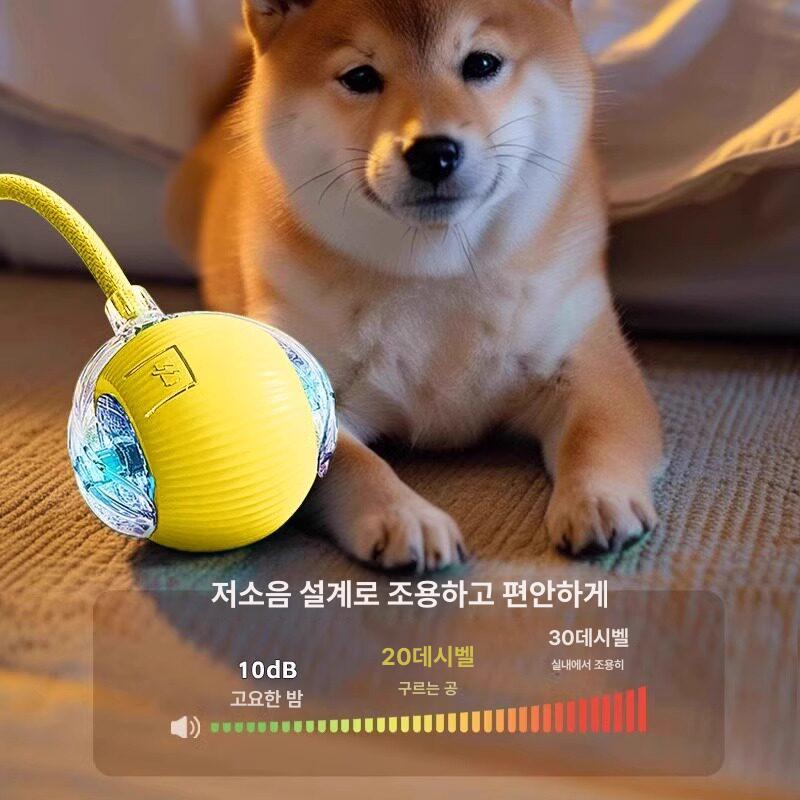 고양이 장난감 사냥놀이 캣토이 멀티 움직이는 강아지 크림옐로우 롱 로프 - 상세 이미지 5