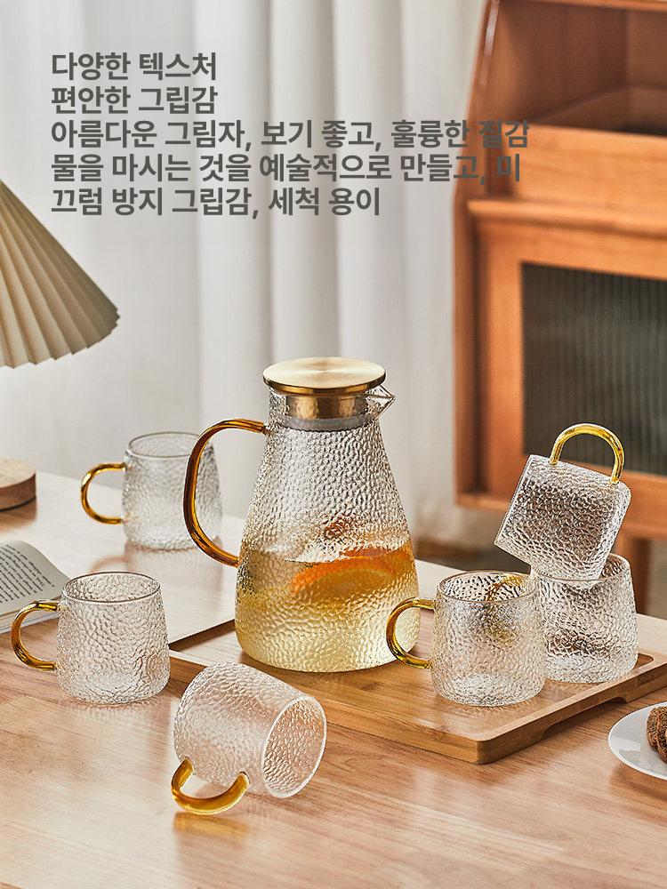 음료 디스펜서 셀프 카페 식혜 음료수 저그 뷔페용 주스 해머드 직선 1750ml 실버 +2컵 - 상세 이미지 2
