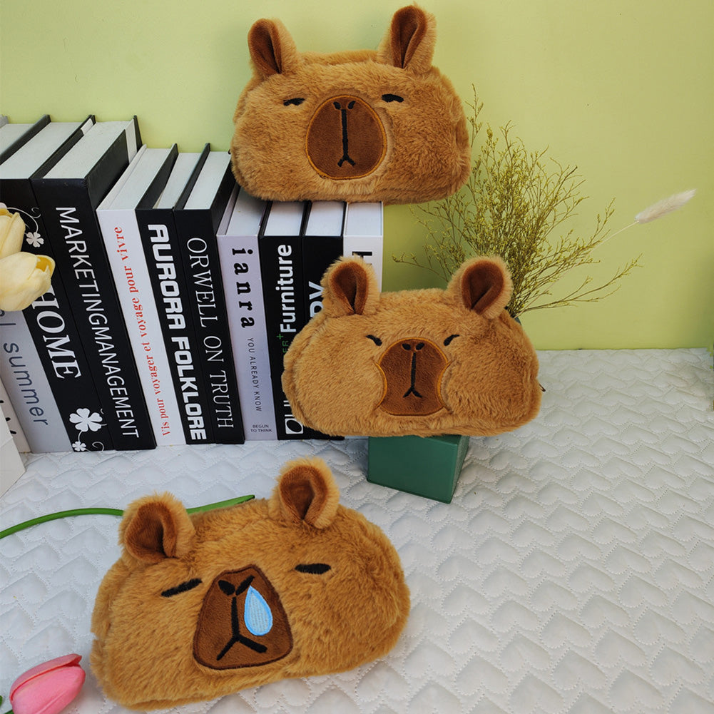 카피바라 봉제 필통 펜 파우치 인형 생리대 보관 수납 문구 화장품 귀여운 신학기 선물 이미지 6