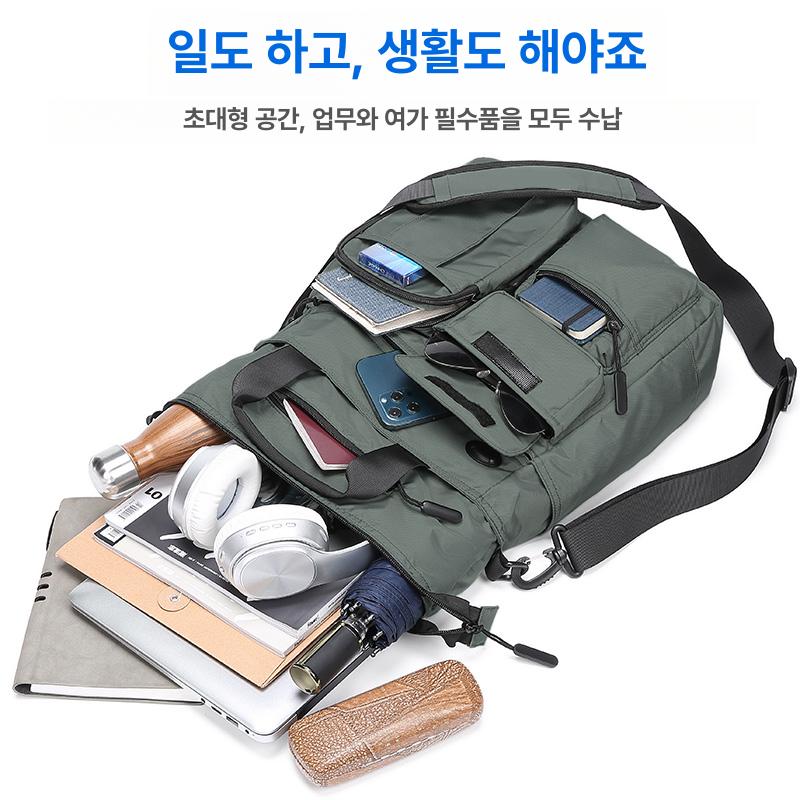 나일론백팩 가벼운 책가방 미니백 노트북백 결합 경량백 그레이 - 상세 이미지 3