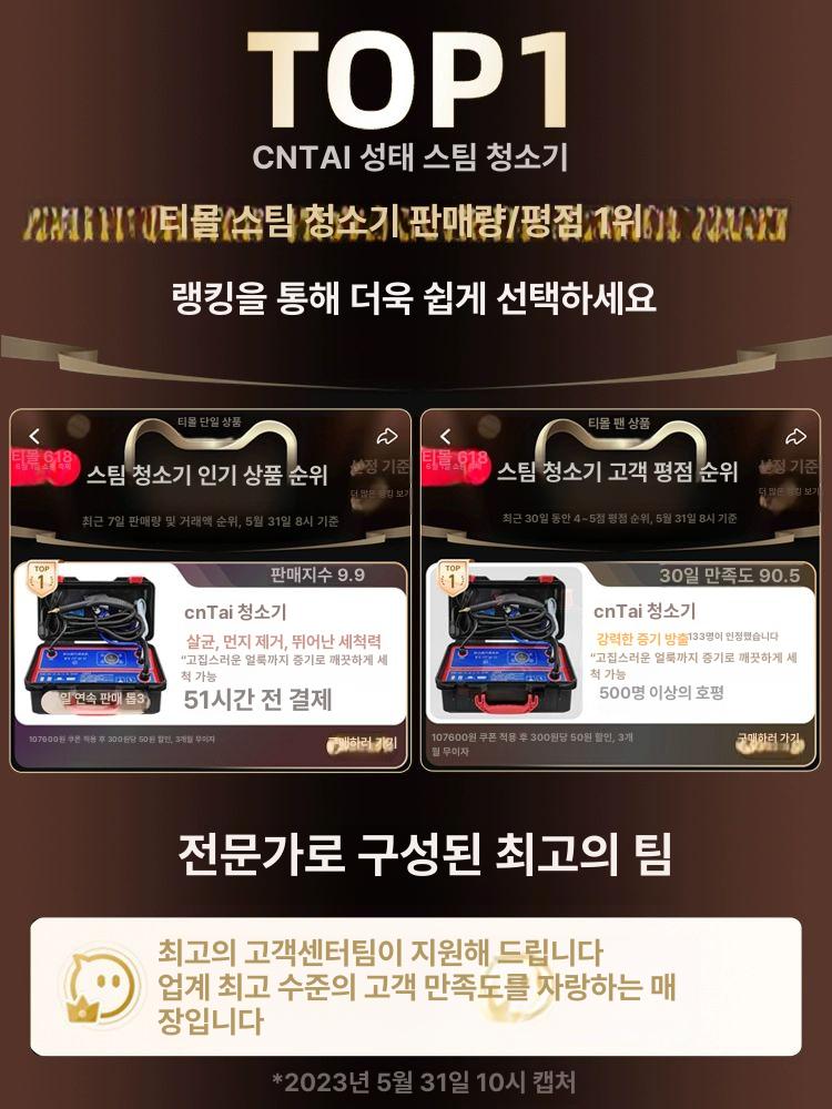 스팀청소기 빈대 퇴치 고압 차량 고온 세차기 살균 욕실 3500W 스마트 음성방송 + 커버없음 펄스 - 상세 이미지 2