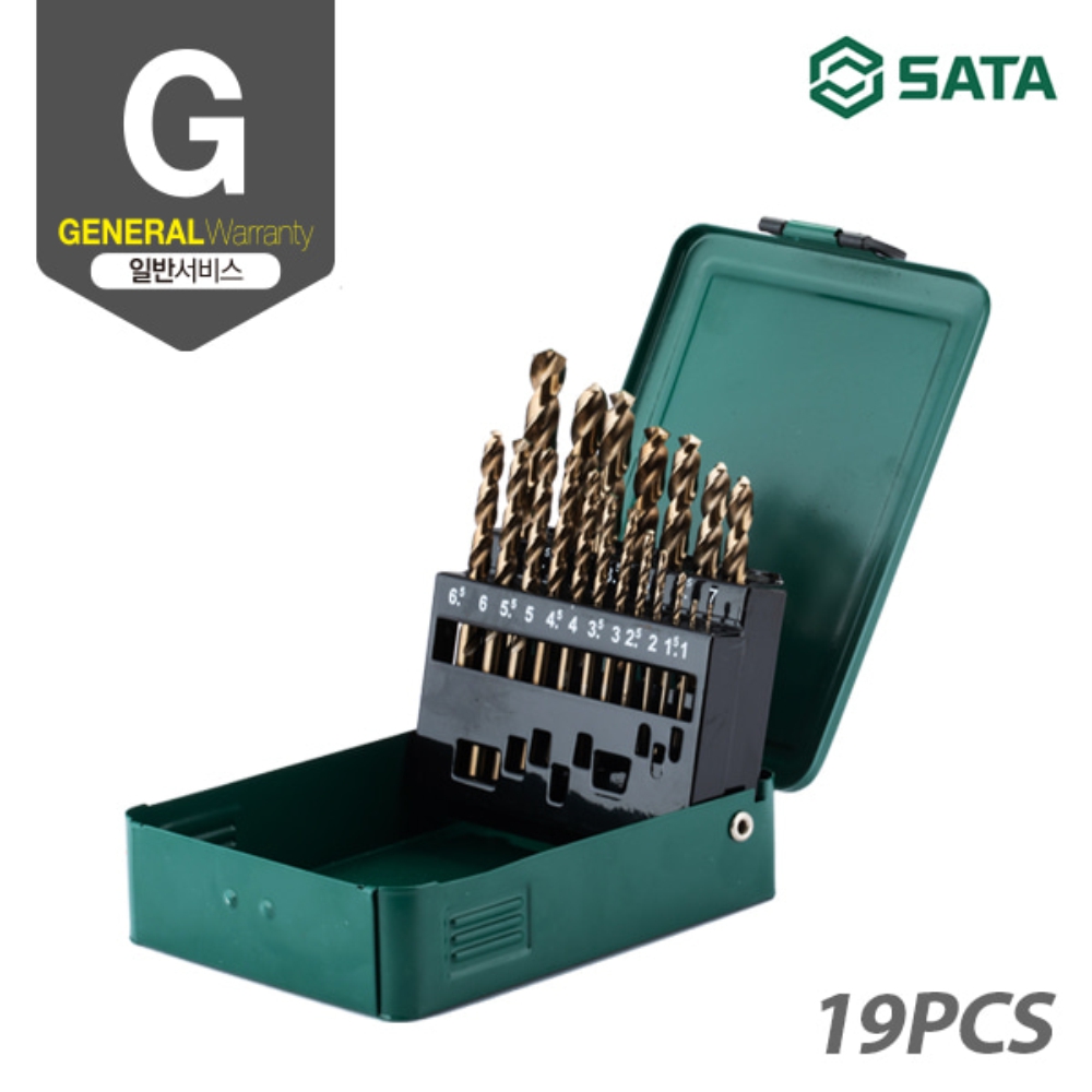 사타 SATA HSS 코발트 드릴 세트 19PCS 52819 기리세트 - 상세 이미지 2