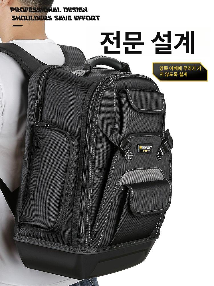 공구가방 백팩 공구백 대용량공구 휴대용 툴백 이동식 컴퓨터 수납 폭넓은가방몸체다중포켓 - 상세 이미지 3