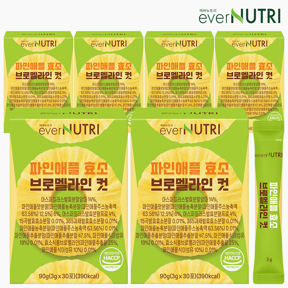 에버뉴트리 브로멜라인 파인애플 효소 30포, 6개 제품 이미지