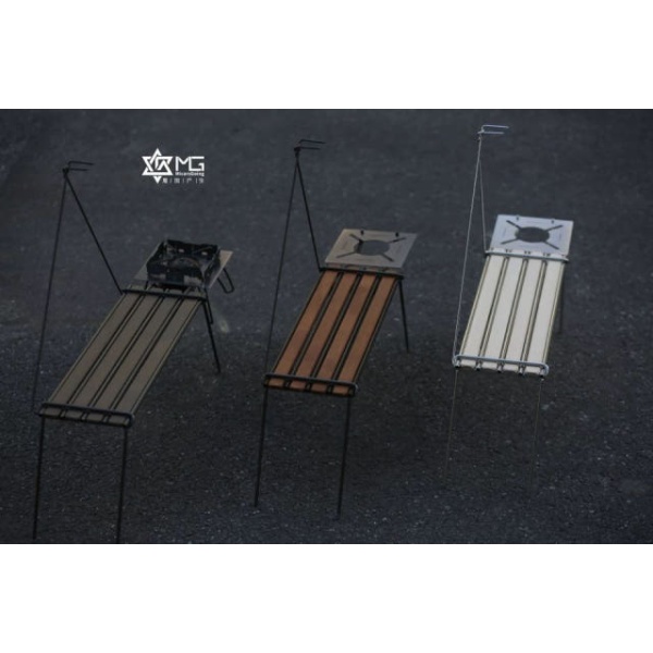 초경량 휴대용 천 캠핑 테이블 경량 접이식 소형 캠핑선반 캠핑테이블 경량테이블 접이식테이블 실목 대A 다리 그레이 실버 CB 화로 거치대 화로 - 상세 이미지 4
