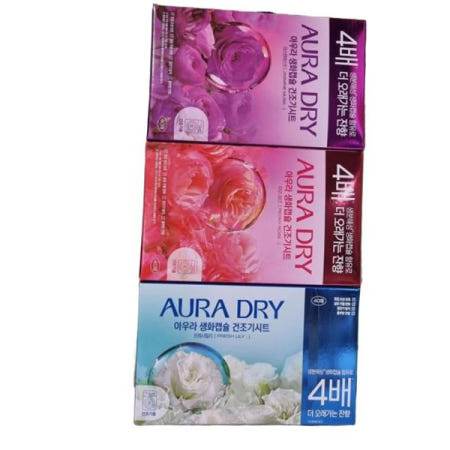 섬유유연제 아우라 생화캡슐 건조기시트 프레시릴리 40매