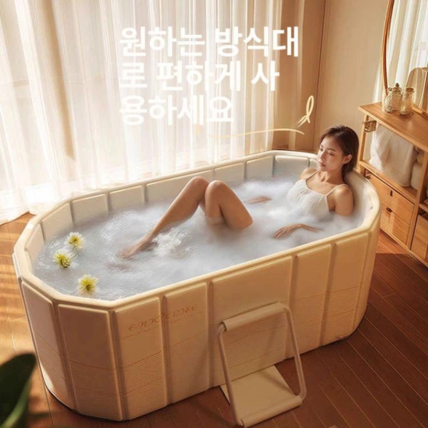 프리미엄 이동식 대형 욕조 가정용욕조 유광 B A 접이식욕조 목욕통 유광 A A - 상품 이미지