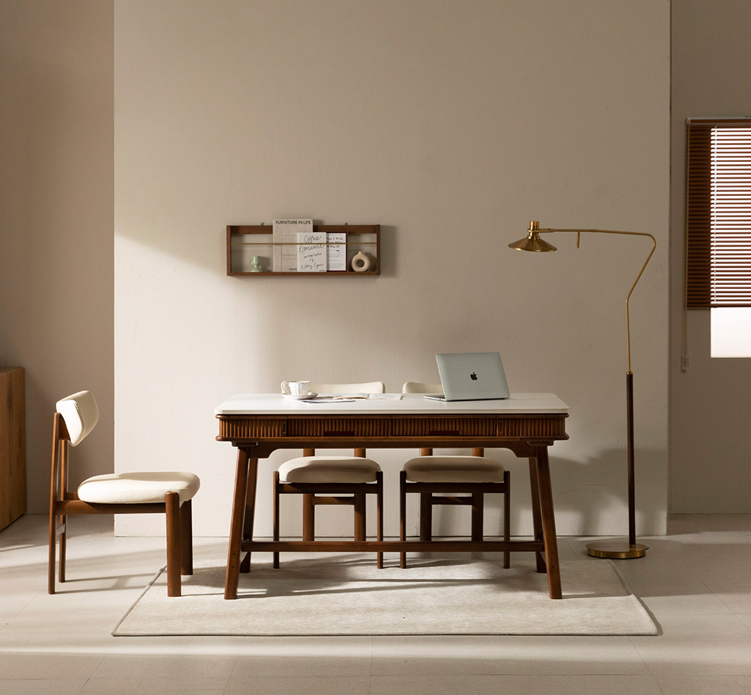 [4인 사각 식탁세트] 미코하임 비너스 18T 포세린 양면 세라믹 서랍형 수납형 원목 식탁세트 식탁+의자4, 1600mm, 사각(월넛)