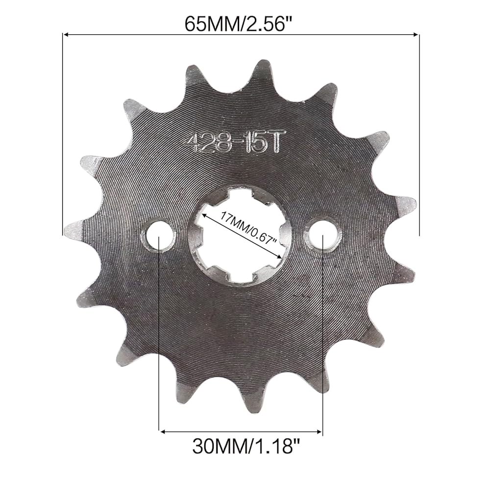 Relibupdater 428 체인 43 투스 리어 스프로켓 76mm 전면 15 17mm, 아폴로 z40 중국산 110 125cc 피트 더트 바이크용 브레이커 포함 - 상세 이미지 3