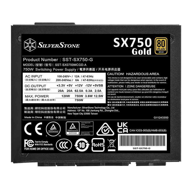 SST-SX750-GSilverStone SFX SX750 GOLD 750W새 오리지널 전원공급장치