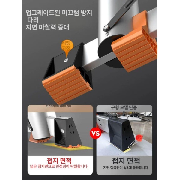 최강 다기능 높이조절 광폭발판 직선 2.9+2.9 접이식 사다리 사다리 4단 1.2m 적합 신축 사다리 - 상세 이미지 2